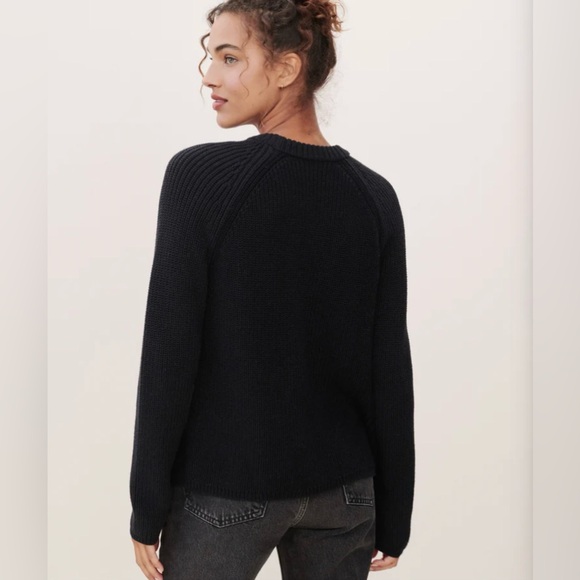 Jenni Kayne Black Cotton Fisherman Sweater - Picture 2 of 5